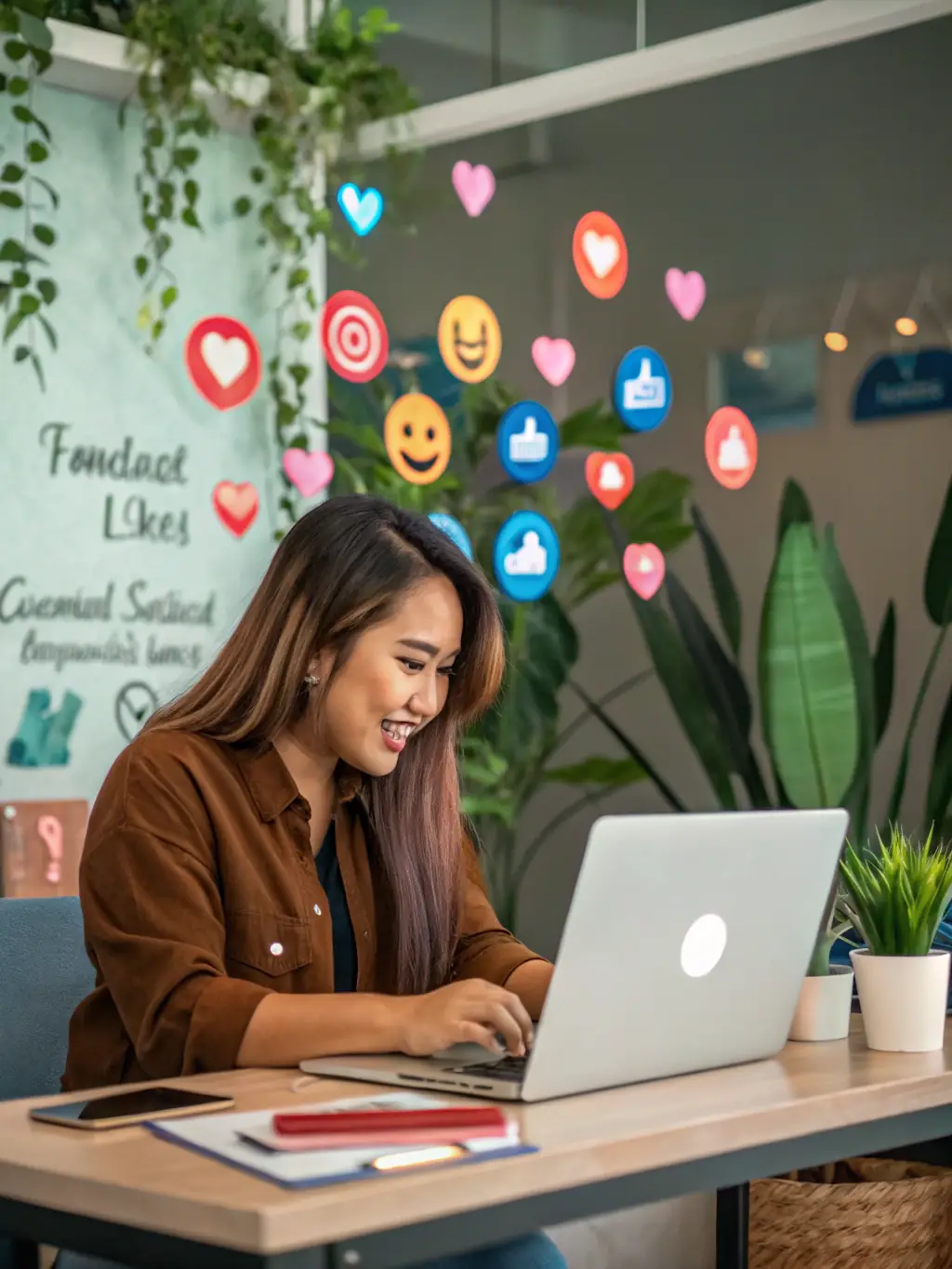 A person participating in an ICCAA Network online fundraising campaign, using social media to spread awareness and encourage donations.