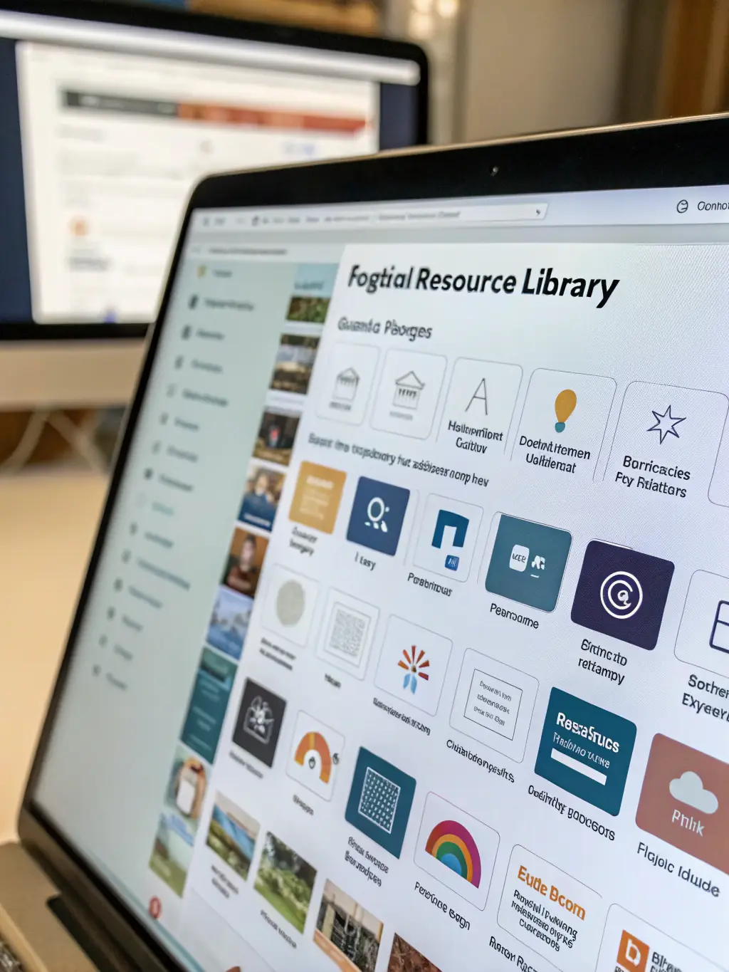 A well-organized digital library interface with various folders and search functionality, symbolizing easy access to industry standards for cultural content administration.